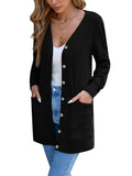 Chiclily Women's Fall Cardigan Lightweight Soft Knit Cardigan Long Sleeve Open Front Coat with Pockets