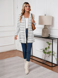 SHOWMALL Women's Button Down Cardigan Long Sleeve Sweater, Stripe Soft Ribbed Knit
