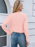 Chiclily Cropped Cardigan Sweaters for Women Long Sleeve Button Down Open Front Knit Bolero Shrugs