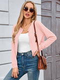 Chiclily Cropped Cardigan Sweaters for Women Long Sleeve Button Down Open Front Knit Bolero Shrugs