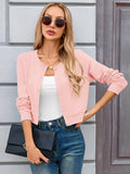 Chiclily Cropped Cardigan Sweaters for Women Long Sleeve Button Down Open Front Knit Bolero Shrugs