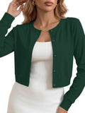 Chiclily Cropped Cardigan Sweaters for Women Long Sleeve Button Down Open Front Knit Bolero Shrugs