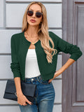 Chiclily Cropped Cardigan Sweaters for Women Long Sleeve Button Down Open Front Knit Bolero Shrugs