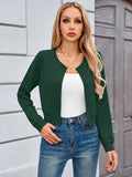 Chiclily Cropped Cardigan Sweaters for Women Long Sleeve Button Down Open Front Knit Bolero Shrugs