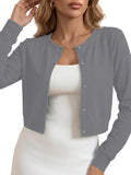 Chiclily Cropped Cardigan Sweaters for Women Long Sleeve Button Down Open Front Knit Bolero Shrugs