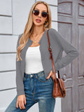 Chiclily Cropped Cardigan Sweaters for Women Long Sleeve Button Down Open Front Knit Bolero Shrugs