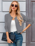 Chiclily Cropped Cardigan Sweaters for Women Long Sleeve Button Down Open Front Knit Bolero Shrugs