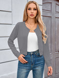 Chiclily Cropped Cardigan Sweaters for Women Long Sleeve Button Down Open Front Knit Bolero Shrugs
