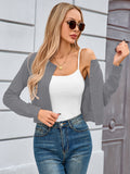 Chiclily Cropped Cardigan Sweaters for Women Long Sleeve Button Down Open Front Knit Bolero Shrugs