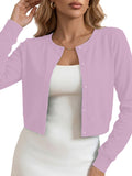 Chiclily Cropped Cardigan Sweaters for Women Long Sleeve Button Down Open Front Knit Bolero Shrugs