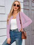 Chiclily Cropped Cardigan Sweaters for Women Long Sleeve Button Down Open Front Knit Bolero Shrugs