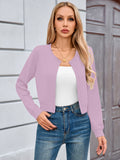 Chiclily Cropped Cardigan Sweaters for Women Long Sleeve Button Down Open Front Knit Bolero Shrugs