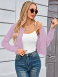 Chiclily Cropped Cardigan Sweaters for Women Long Sleeve Button Down Open Front Knit Bolero Shrugs