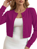 Chiclily Cropped Cardigan Sweaters for Women Long Sleeve Button Down Open Front Knit Bolero Shrugs