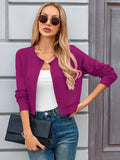 Chiclily Cropped Cardigan Sweaters for Women Long Sleeve Button Down Open Front Knit Bolero Shrugs