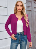 Chiclily Cropped Cardigan Sweaters for Women Long Sleeve Button Down Open Front Knit Bolero Shrugs