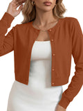 Chiclily Cropped Cardigan Sweaters for Women Long Sleeve Button Down Open Front Knit Bolero Shrugs