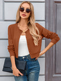 Chiclily Cropped Cardigan Sweaters for Women Long Sleeve Button Down Open Front Knit Bolero Shrugs
