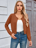 Chiclily Cropped Cardigan Sweaters for Women Long Sleeve Button Down Open Front Knit Bolero Shrugs