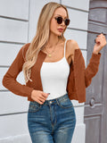 Chiclily Cropped Cardigan Sweaters for Women Long Sleeve Button Down Open Front Knit Bolero Shrugs