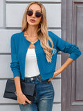 Chiclily Cropped Cardigan Sweaters for Women Long Sleeve Button Down Open Front Knit Bolero Shrugs