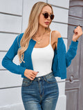 Chiclily Cropped Cardigan Sweaters for Women Long Sleeve Button Down Open Front Knit Bolero Shrugs