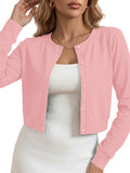 Chiclily Cropped Cardigan Sweaters for Women Long Sleeve Button Down Open Front Knit Bolero Shrugs
