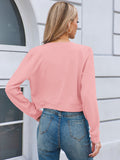 Chiclily Cropped Cardigan Sweaters for Women Long Sleeve Button Down Open Front Knit Bolero Shrugs