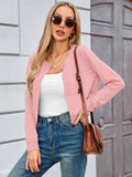Chiclily Cropped Cardigan Sweaters for Women Long Sleeve Button Down Open Front Knit Bolero Shrugs