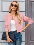 Chiclily Cropped Cardigan Sweaters for Women Long Sleeve Button Down Open Front Knit Bolero Shrugs
