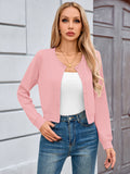 Chiclily Cropped Cardigan Sweaters for Women Long Sleeve Button Down Open Front Knit Bolero Shrugs