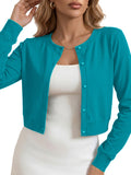 Chiclily Cropped Cardigan Sweaters for Women Long Sleeve Button Down Open Front Knit Bolero Shrugs