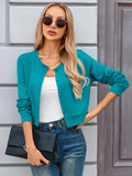 Chiclily Cropped Cardigan Sweaters for Women Long Sleeve Button Down Open Front Knit Bolero Shrugs