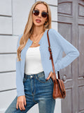 Chiclily Cropped Cardigan Sweaters for Women Long Sleeve Button Down Open Front Knit Bolero Shrugs