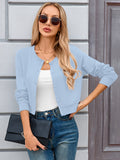 Chiclily Cropped Cardigan Sweaters for Women Long Sleeve Button Down Open Front Knit Bolero Shrugs