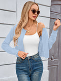Chiclily Cropped Cardigan Sweaters for Women Long Sleeve Button Down Open Front Knit Bolero Shrugs