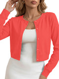 Chiclily Cropped Cardigan Sweaters for Women Long Sleeve Button Down Open Front Knit Bolero Shrugs