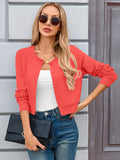 Chiclily Cropped Cardigan Sweaters for Women Long Sleeve Button Down Open Front Knit Bolero Shrugs