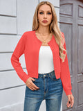 Chiclily Cropped Cardigan Sweaters for Women Long Sleeve Button Down Open Front Knit Bolero Shrugs