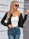 Chiclily Cropped Cardigan Sweaters for Women Long Sleeve Button Down Open Front Knit Bolero Shrugs