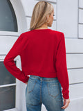Chiclily Cropped Cardigan Sweaters for Women Long Sleeve Button Down Open Front Knit Bolero Shrugs