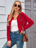 Chiclily Cropped Cardigan Sweaters for Women Long Sleeve Button Down Open Front Knit Bolero Shrugs