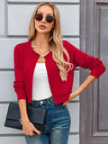 Chiclily Cropped Cardigan Sweaters for Women Long Sleeve Button Down Open Front Knit Bolero Shrugs