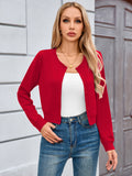 Chiclily Cropped Cardigan Sweaters for Women Long Sleeve Button Down Open Front Knit Bolero Shrugs