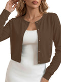 Chiclily Cropped Cardigan Sweaters for Women Long Sleeve Button Down Open Front Knit Bolero Shrugs