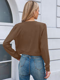 Chiclily Cropped Cardigan Sweaters for Women Long Sleeve Button Down Open Front Knit Bolero Shrugs