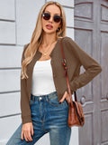 Chiclily Cropped Cardigan Sweaters for Women Long Sleeve Button Down Open Front Knit Bolero Shrugs