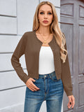 Chiclily Cropped Cardigan Sweaters for Women Long Sleeve Button Down Open Front Knit Bolero Shrugs