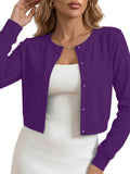 Chiclily Cropped Cardigan Sweaters for Women Long Sleeve Button Down Open Front Knit Bolero Shrugs