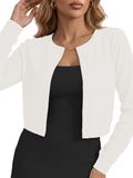 Chiclily Cropped Cardigan Sweaters for Women Long Sleeve Button Down Open Front Knit Bolero Shrugs